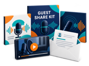 Illustration of guest sharing graphics, a video clip, and a personal email.