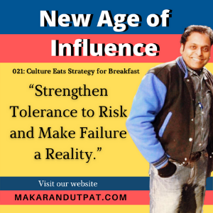 New Age of Influence quote card: Strengthen tolerance to risk and make failure a reality.